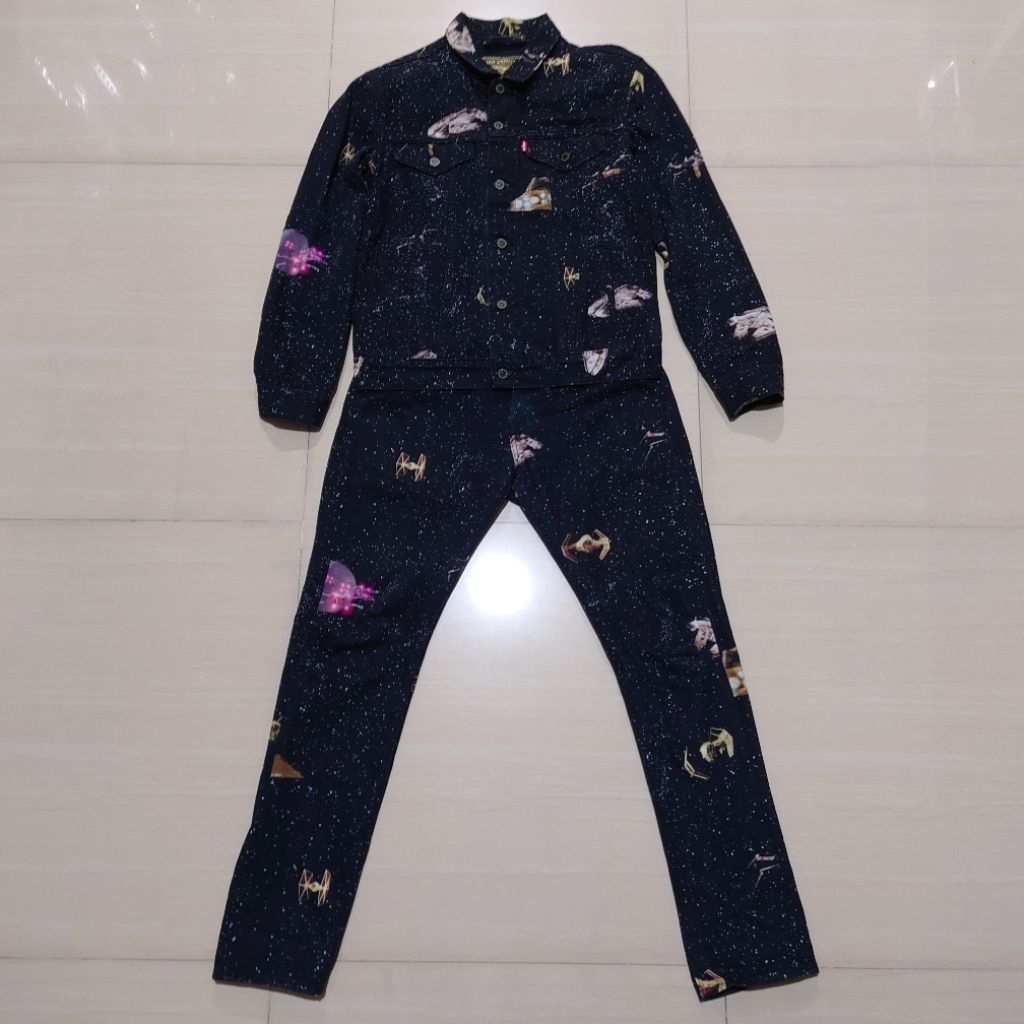 Levi's Levis X Star Wars Jeans Denim Jacket Long Pants 501 Jaket Celana Panjang Original Limited Edi