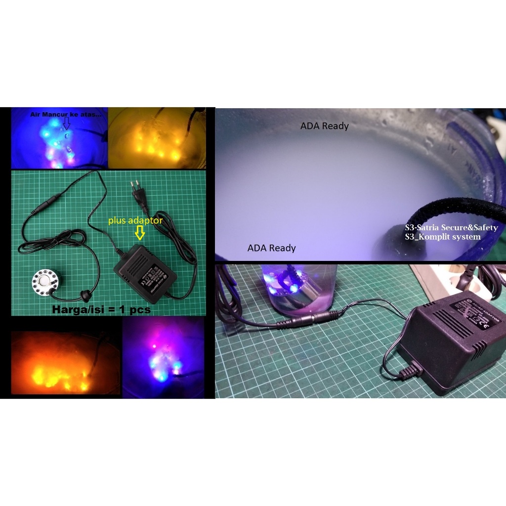 langsung pakai ada dengan adaptor Mist Maker Mesin kabut asap awan embun kecil plus adaptor mini 1 m