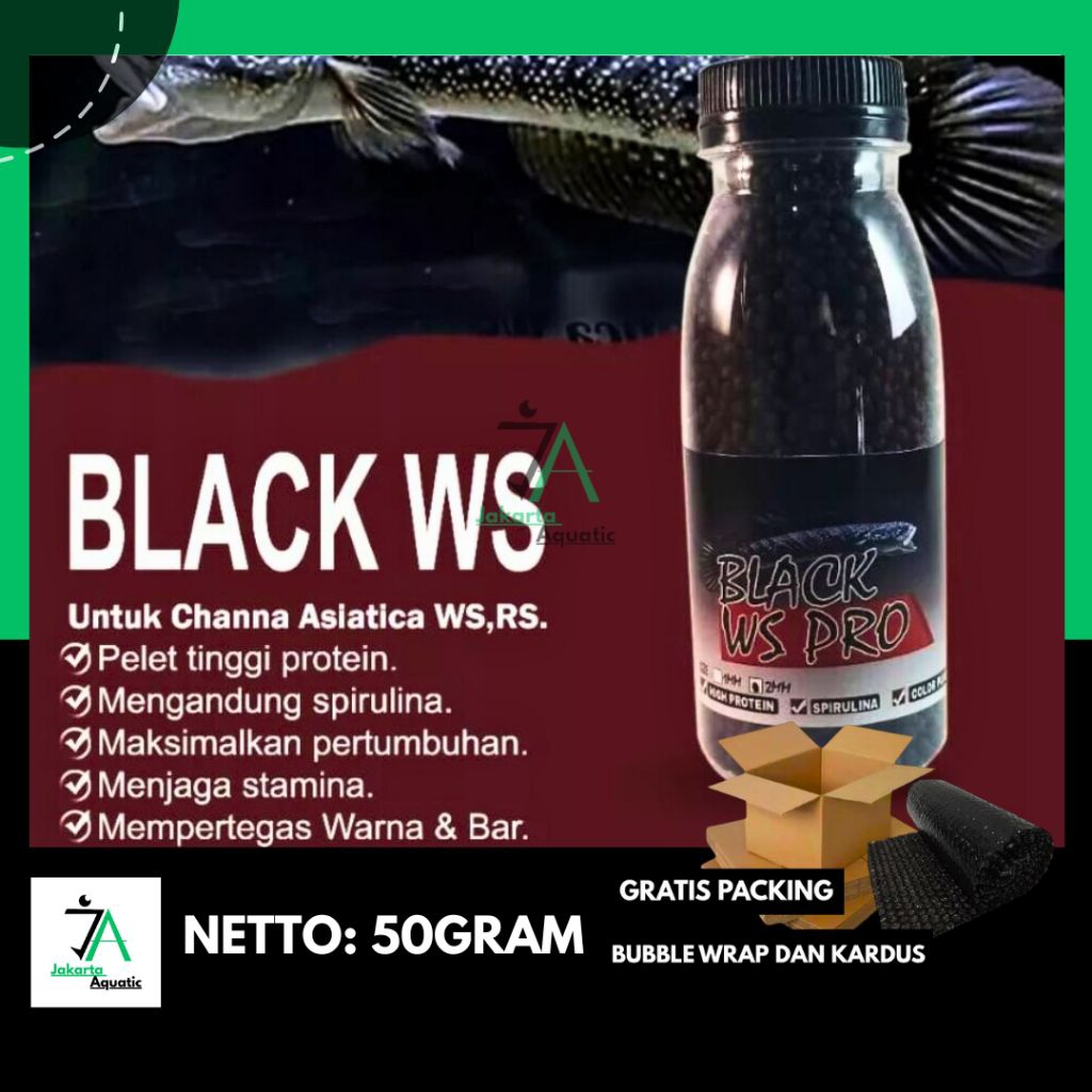 Pelet black ws pro ikan chana asiatica / pelet chanaasiatica / pakan ikan chana / pelet chana