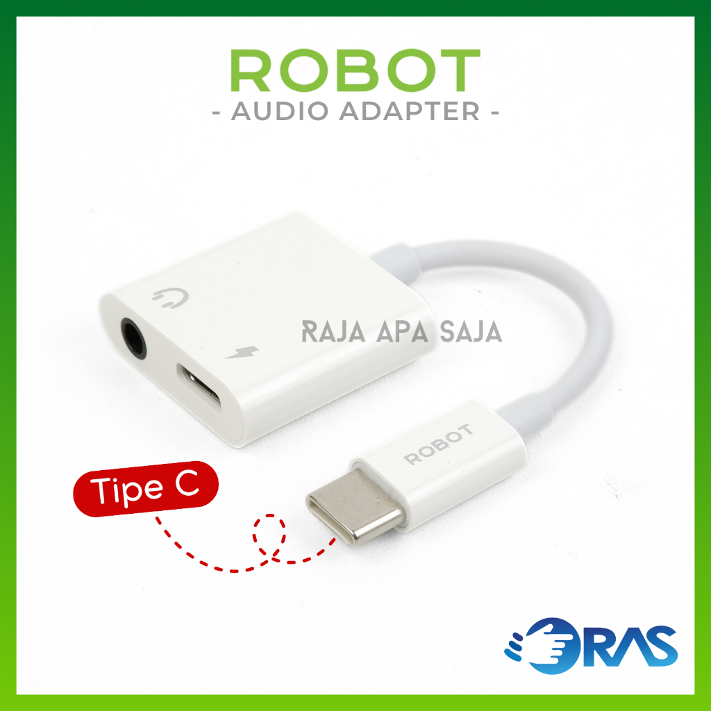 Converter Headset Charger Tipe C Jack Aux 3.5mm to Type C 2 in 1 OTG Sambungan Konektor Adapter Konv