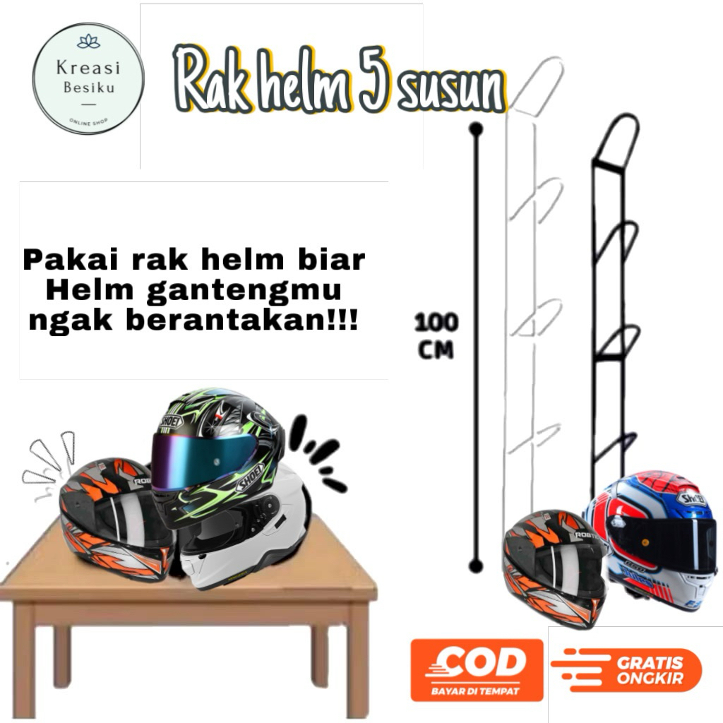 RAK HELM / GANTUNGAN HELM / RAK HELM TEMPEL DINDING
