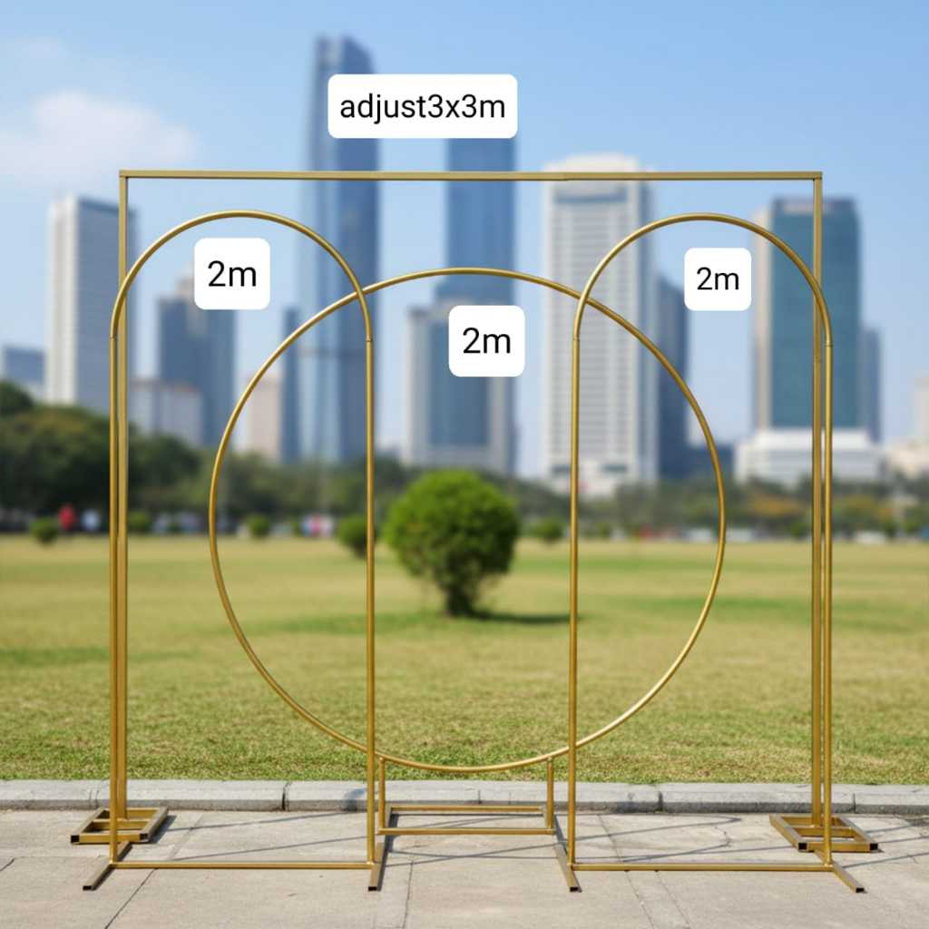 BUNDLING ISI 4 PAKET HEMAT DEKORASI LAMARAN GAWANG 3x3m (adjust) STANDING OVAL RING HULAHUP BACKDROP