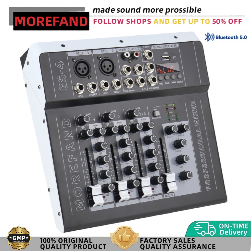 GS4/Audio Mixer ini cocok untuk DJ pemula hingga profesional, dengan output USB untuk rekaman langsu