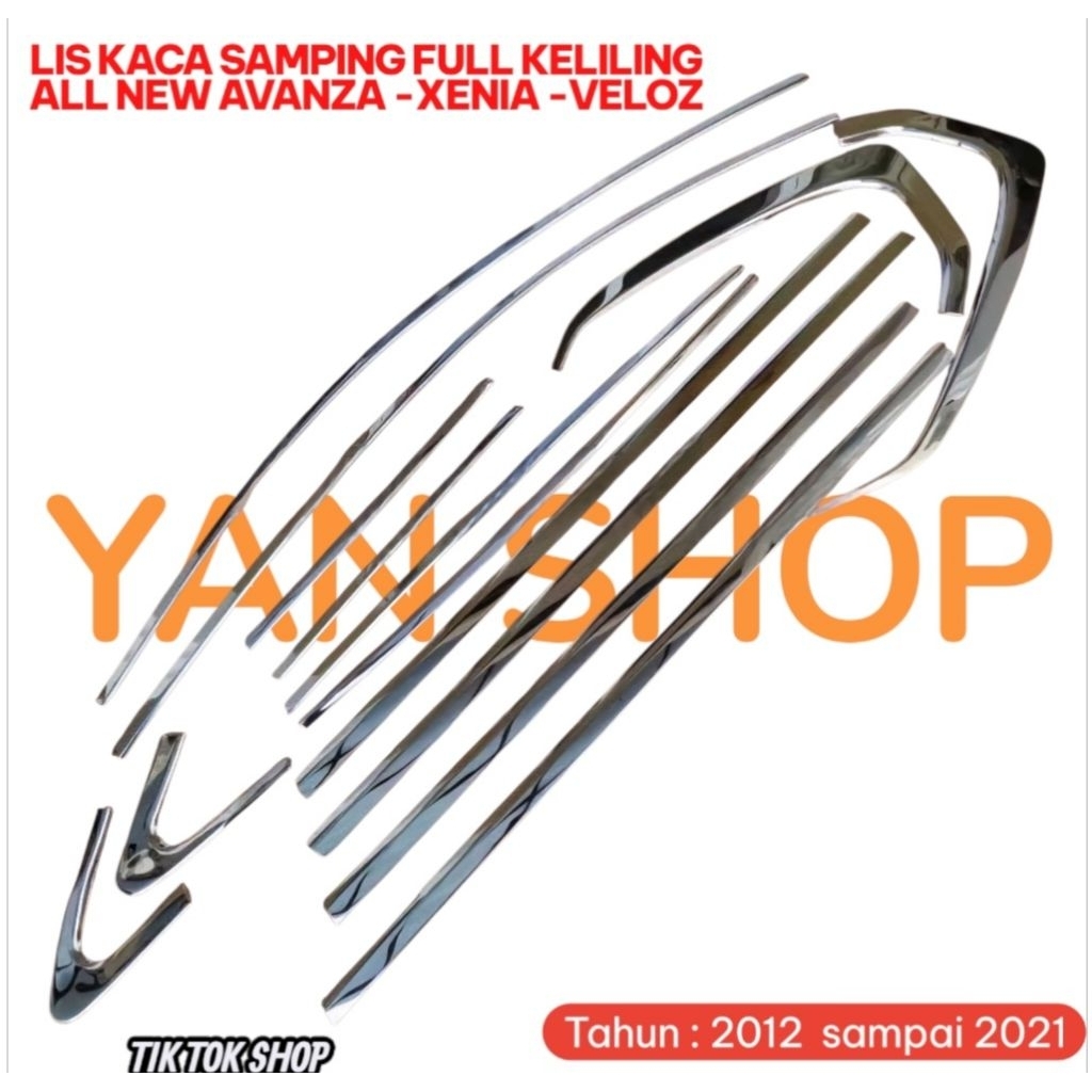 Lis Kaca Samping Pintu Full Keliling All New Avanza - Xenia - Veloz Tahun 2012 2013 2014 2015 2016 2