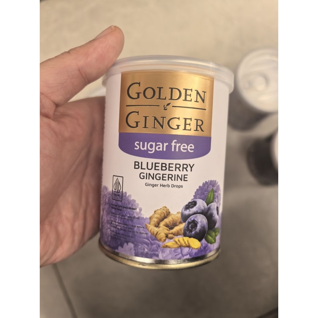 GOLDEN GINGER SUGAR FREE.PERMEN GOLDEN SUGAR FREE.PERMEN JAHE SUGAR FREE.GOLDEN GINGER BLUEBERRY GIN