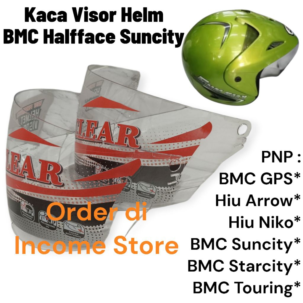Kaca Visor Helm BMC Suncity BMC Touring Kaca Helm Halfface BMC
