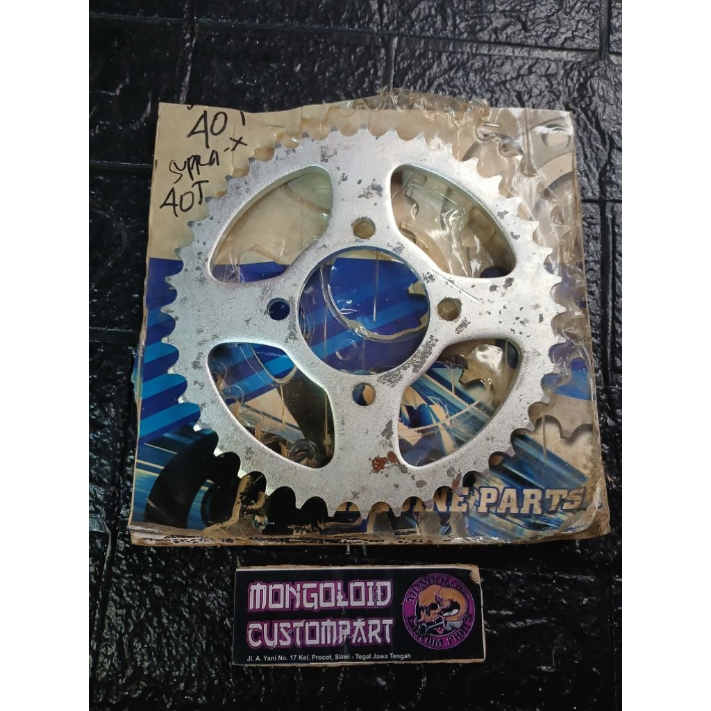 stok lama kualitas mantap ukuran 40T gear gir belakang HONDA SUPRA X GRAND LEGENDA PRIMA