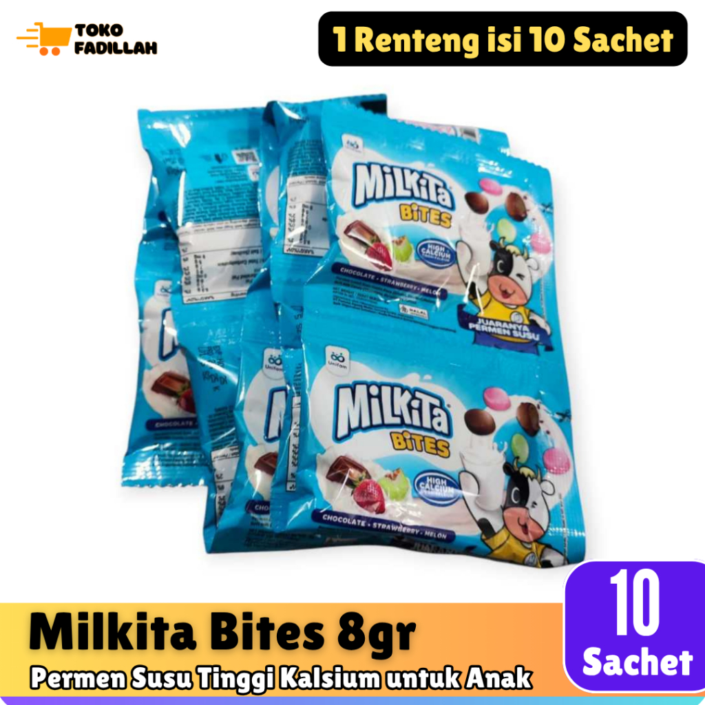 [1 Renteng] Milkita Bites Permen Susu 8gr x 10 Sachet