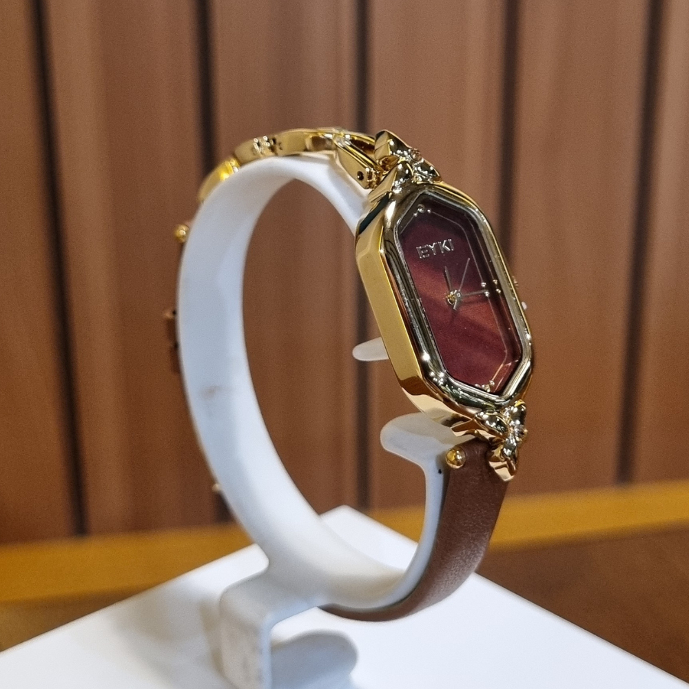 EYKI Jam Tangan Original Fashion Stainless Steel Kulit Terbaru W1581S Rose Gold