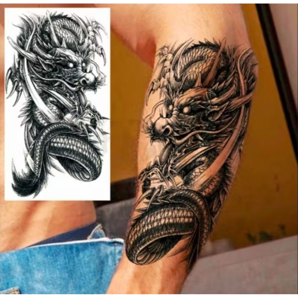 ( COD ) Tatto temporer HB 702 NAGA uk 15x22 stiker tatto temporary bisa buat cewek cowok tahan lama