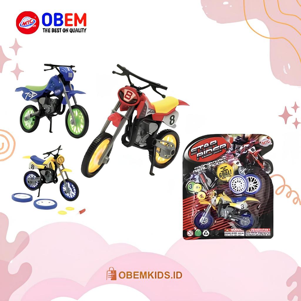 OBEM Cod Mainan Anak Murah Motor Trail Mini Free Obeng dan 2 Ban Serep / Motor Trail +MC 323