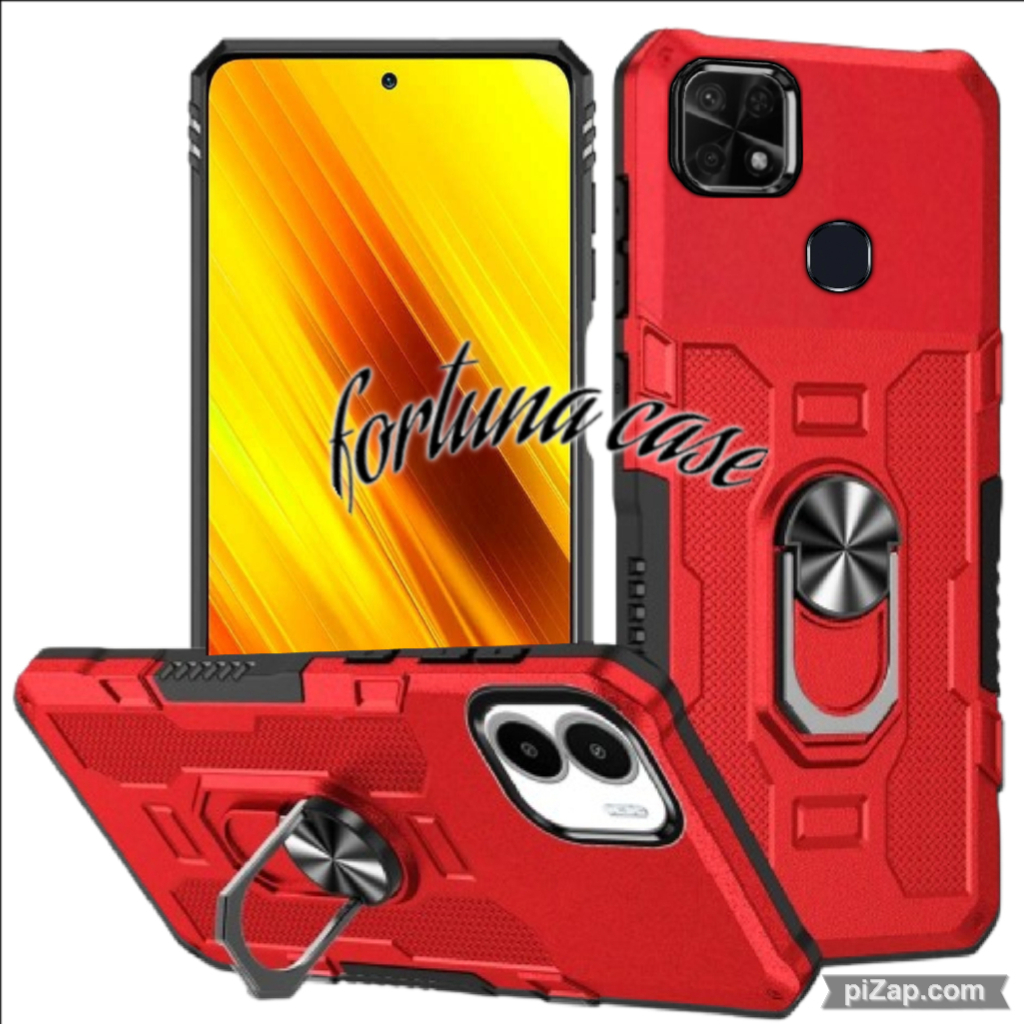 Casing Hp Untuk OPPO A15 OPPO A15S Hard Case Ring Armor Robot Case Kickstand Hybrid Ring Holder