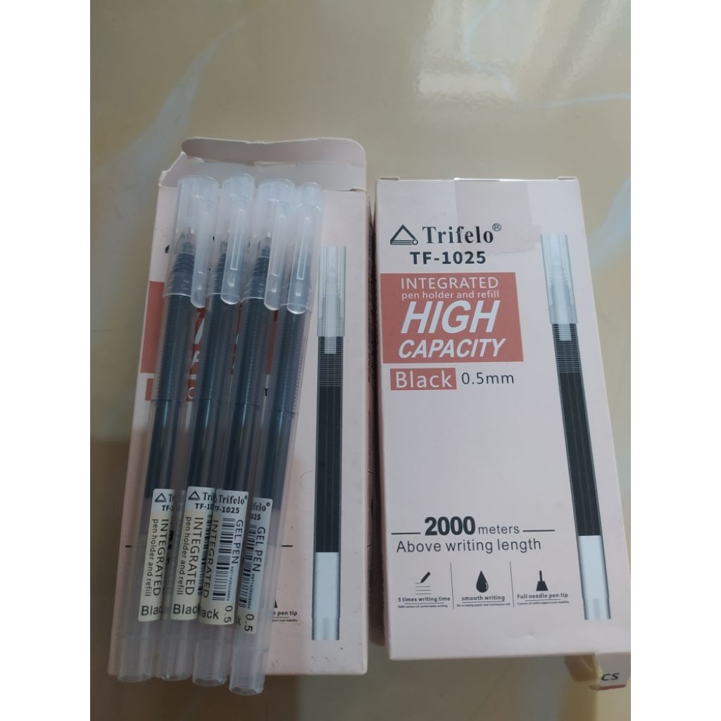 (6 pc) Trifelo Gel Pen TF-1025 Black 0,5 mm