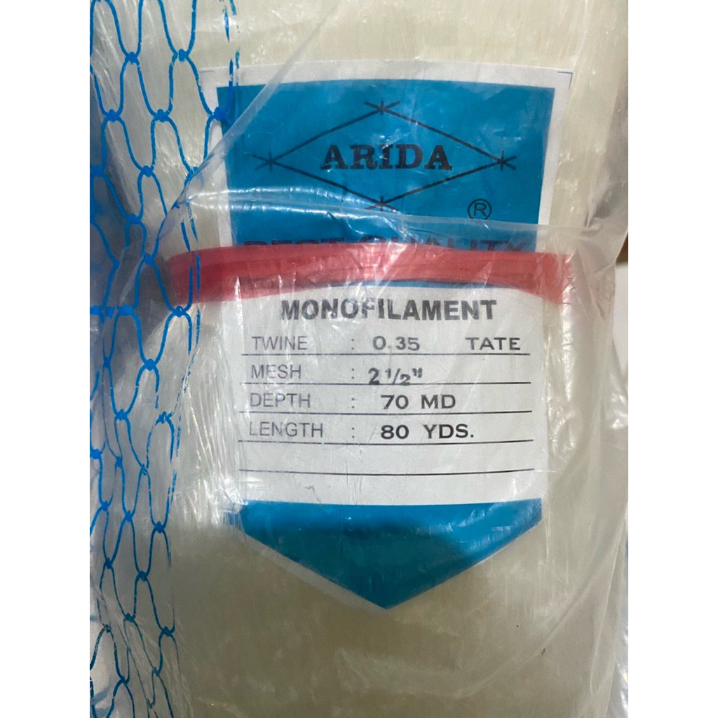JARING IKAN ARIDA 0.35 2.1/2 70MD/80YDS TATE MATA MALANG