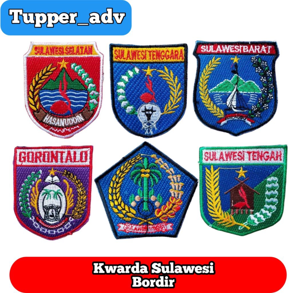Bed Pramuka Kwarda Sulawesi Bordir / Badge Kwarda Provinsi Sulawesi / Kwarda Sulawesi Utara / Kwarda