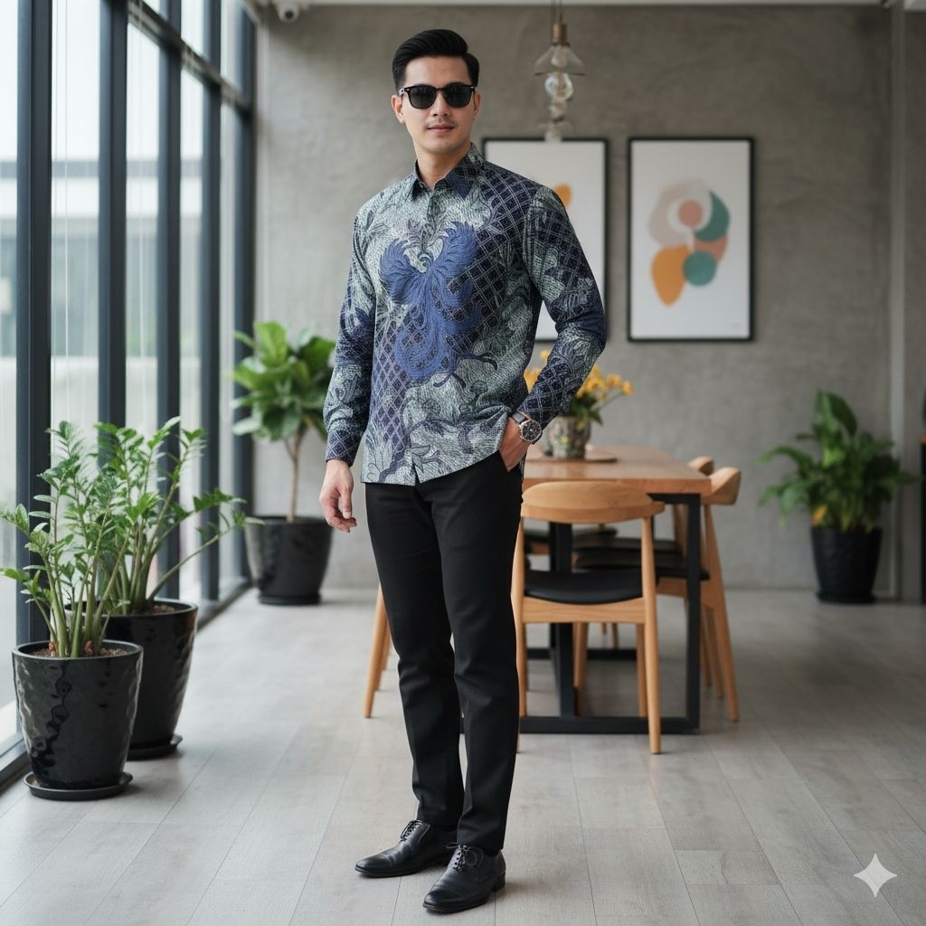 kemeja batik pria batik kantor pria batik pesta pria batik Baturaden lapis furing