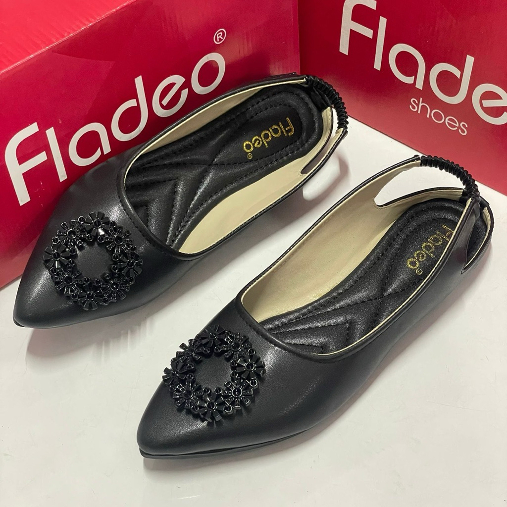 FLADEO sendal selop teplek wanita tali belakang anti slip empuk nyaman di pakai shoes Karet Cewek Sa