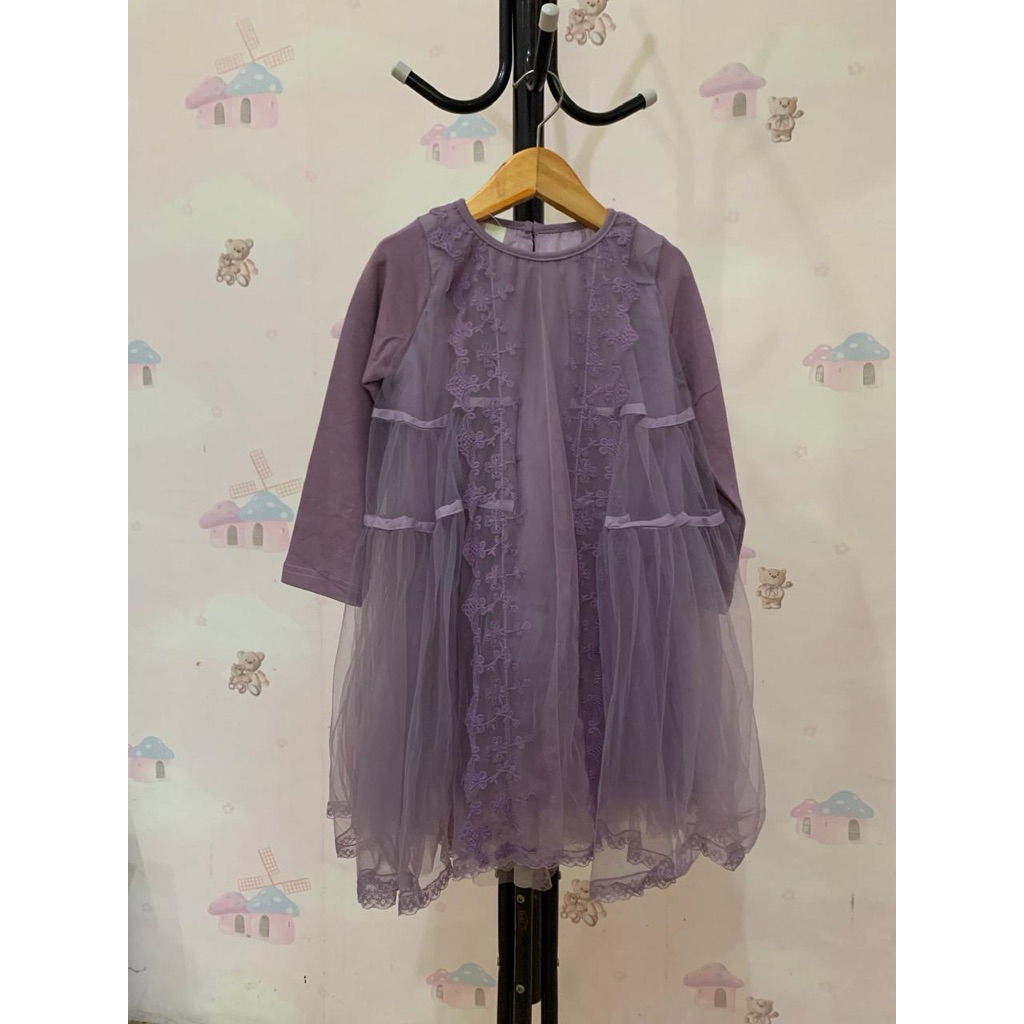 NEW Dress pesta anak ungu lilac