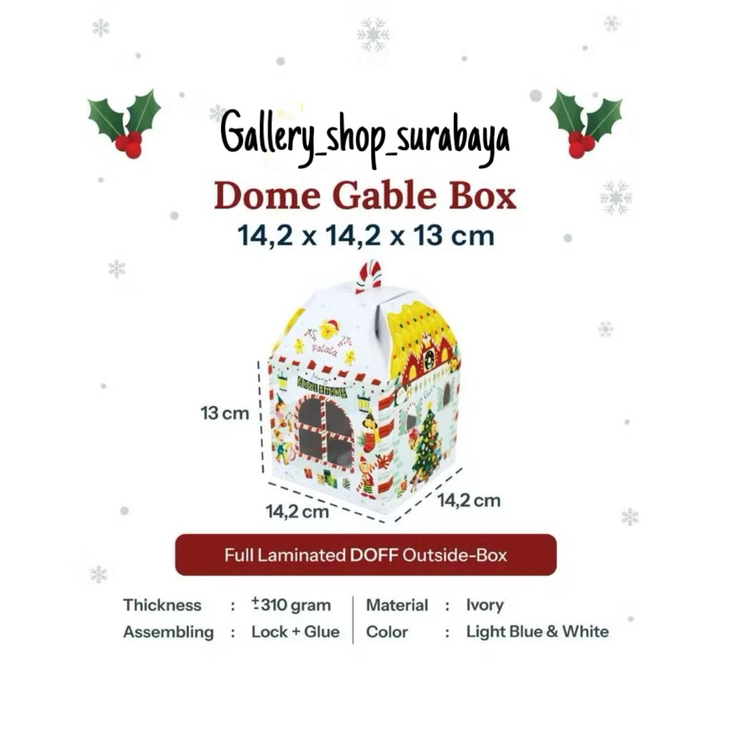 PER 1 pcs READY BOX KARDUS PACKAGING TEMA HAMPERS NATAL MUAT 2 toples bulat 500 gram murah lucu puti