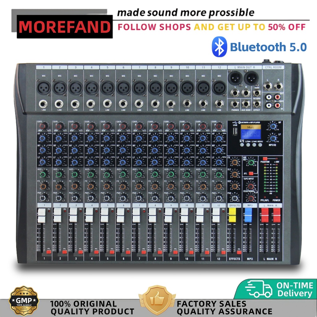 MOREFAND-CT80S-CT120S AUDIO MIXER Multifunctional Bluetooth DSP mixer BLUETOOTH,USB,RECORD,SOUNDCARD