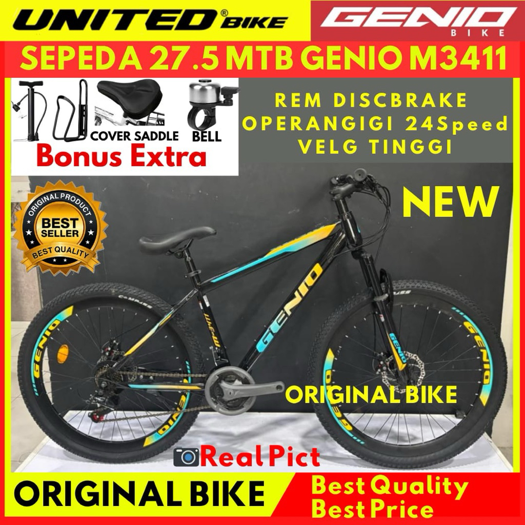 Sepeda Gunung 27.5 Mtb genio M3411 24Speed By United