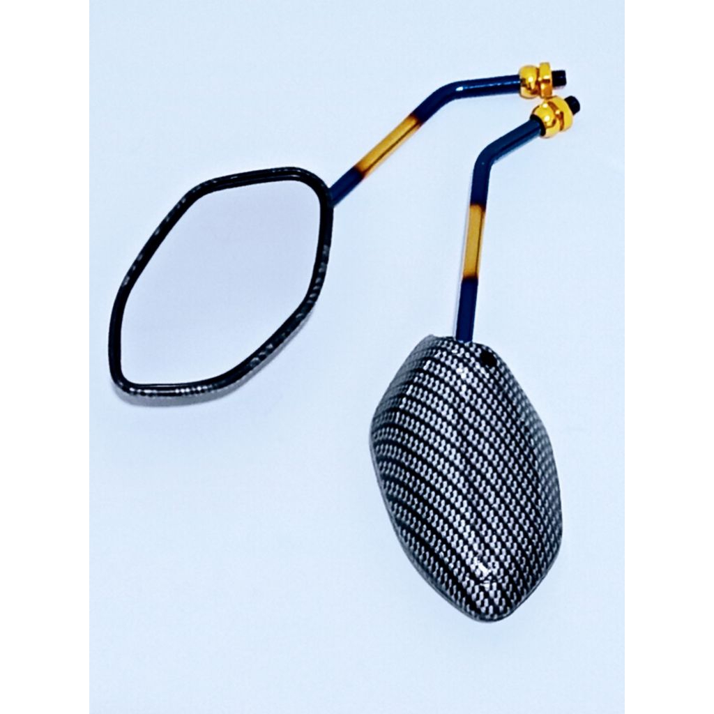 KACA SPION TANGKAI PANJANG TWOTONE/CARBON  VARIASI MOTOR BEAT KARBU-BEAT NEW DELUXE-BEAT FI-BEAT ESP