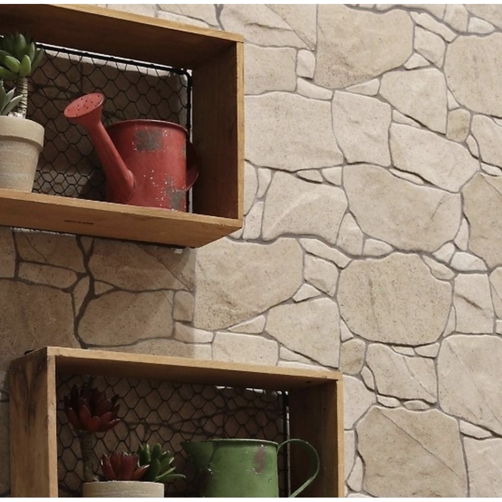 Roman Keramik 60x30 Roman Keramik Dinding Motif Batu/ GL638044 dRiverstone Sand