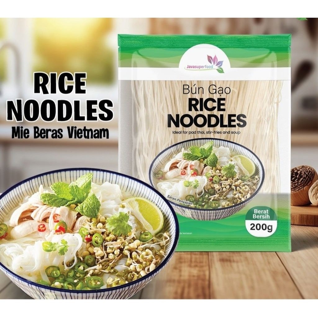 Rice Nodles 200g | mie beras | kwetiau mie | mie beras Vietnam| bihun beras | Bun Gao rice Nodles | 