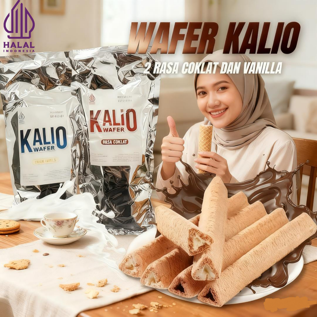 Kalio Wafer Mix Vanila Cokelat 280g/560g Murah kalio stick rasa susu camilan/jajanan halal hadiah