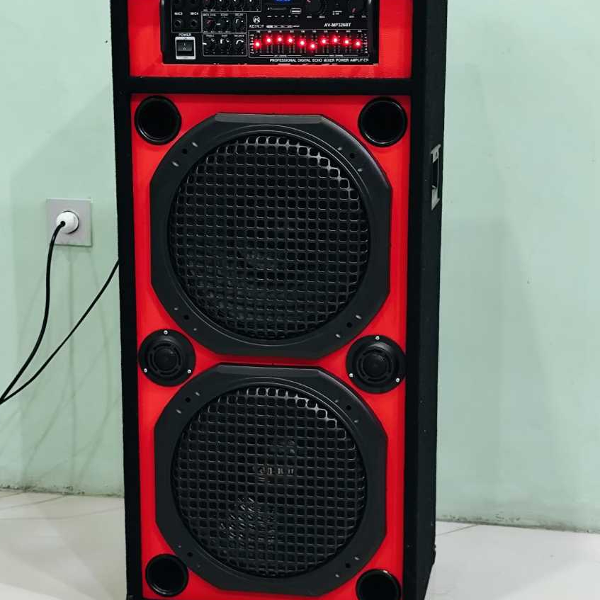Speaker 12 in Aktif Doble Spiker Karoke Bluetooth Equalizer Merah