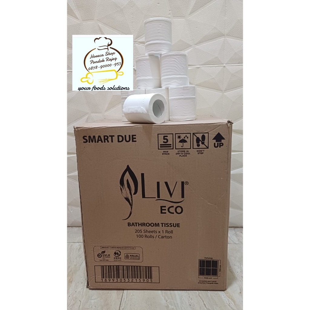 GROSIR 1 DUS Tissue Livi Roll Smart Due / Tisu Toilet Non Emboss - isi 100 Roll