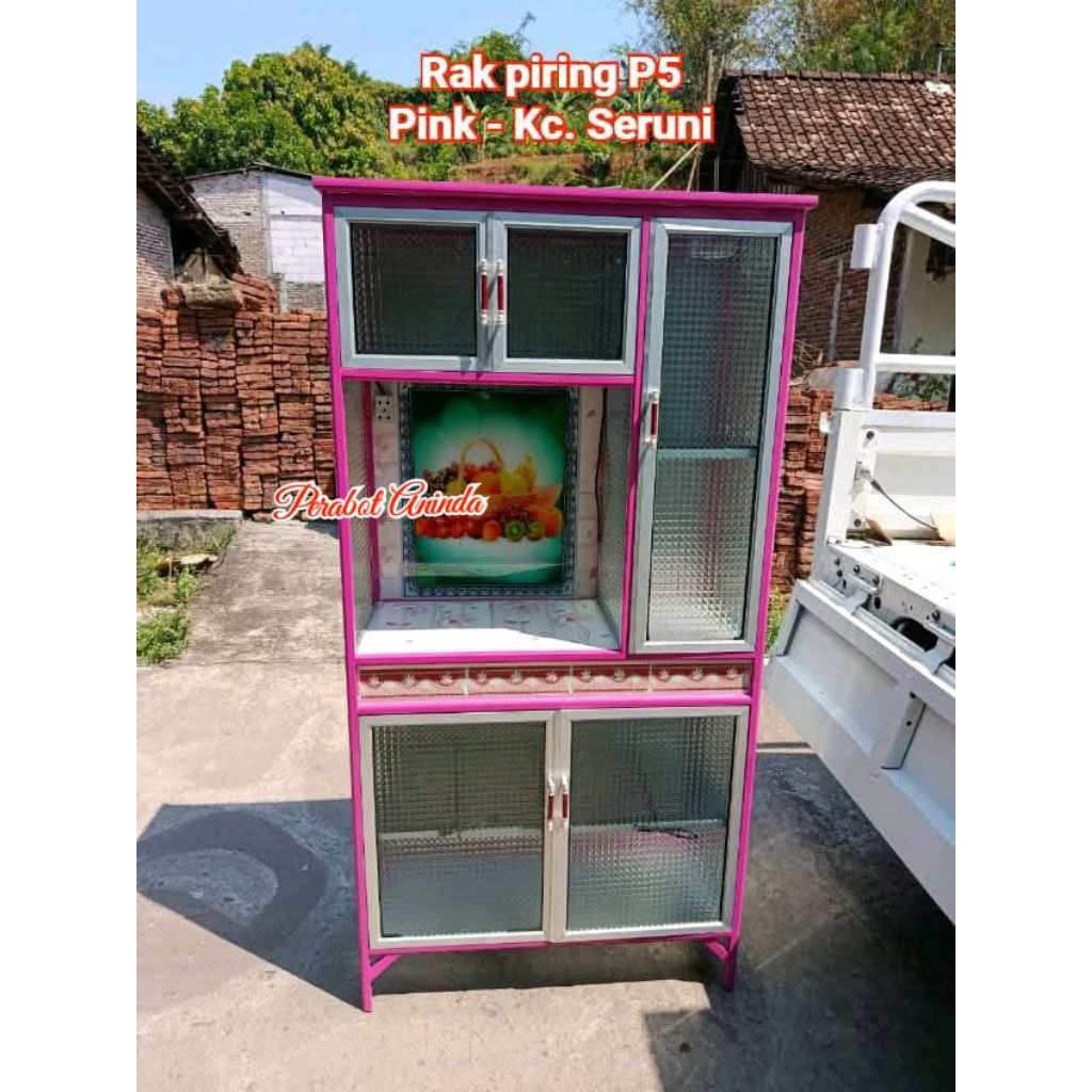 RAK PIRING ALUMUNIUM KACA PINTU 5 (HANYA SEMARANG & SEKITAR)