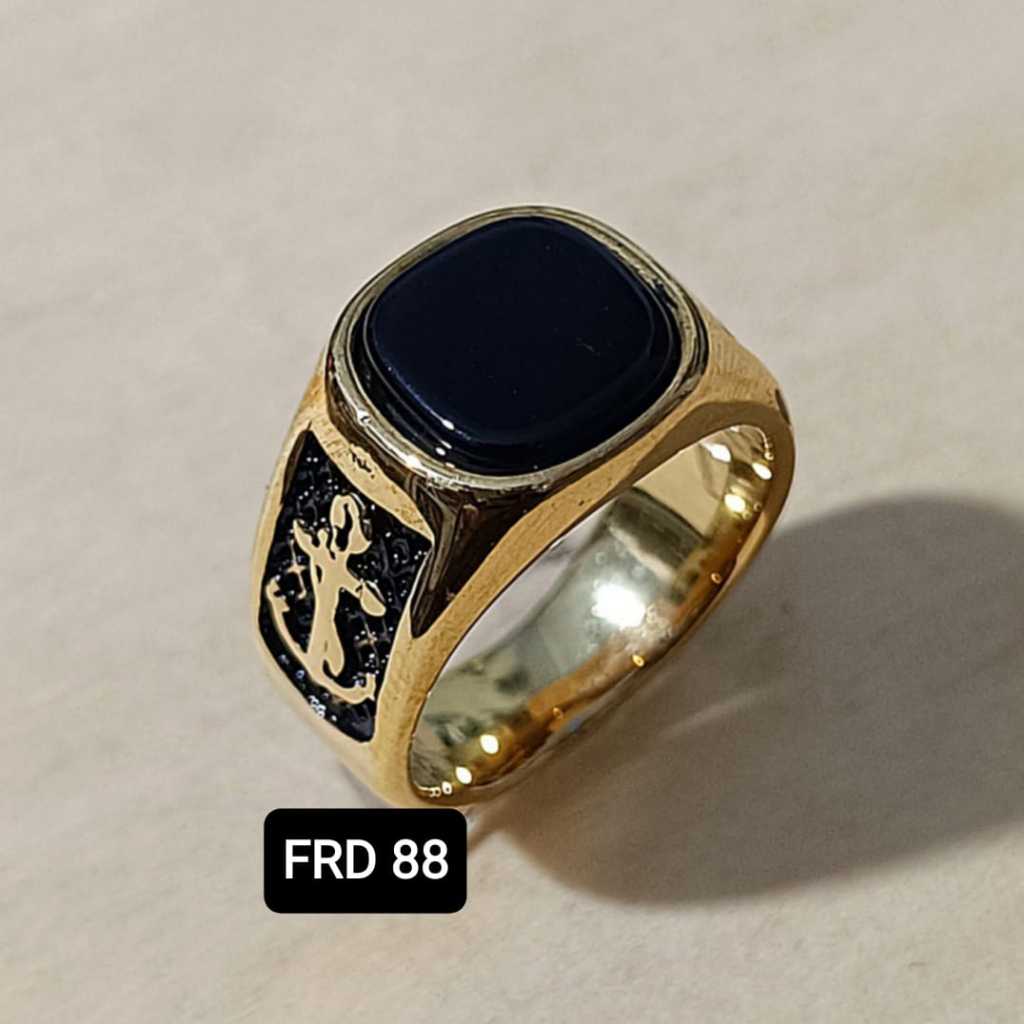 CINCIN TITANIUM PRIA BATU ONIX HITAM KODE  CT13 TERLARIS