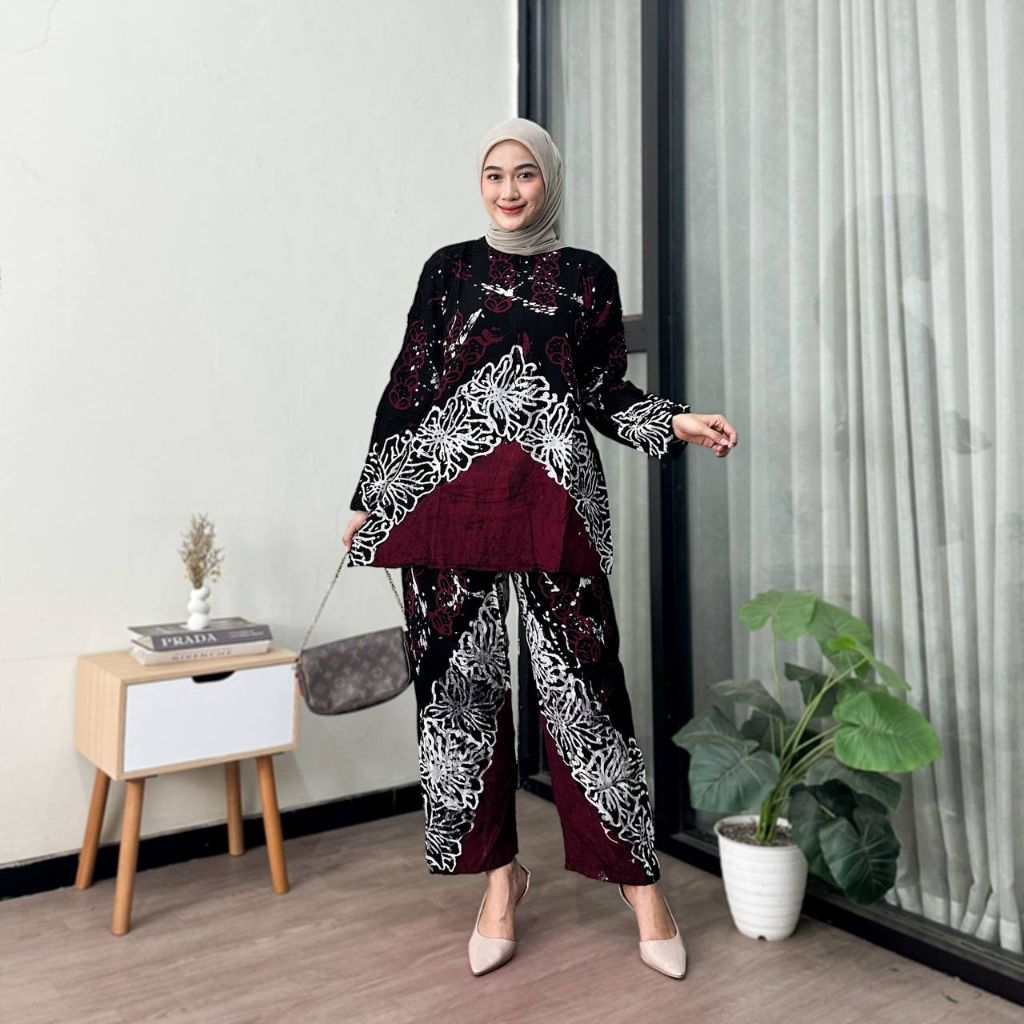 SUPER JUMBO SETELAN RAYON ABSTRAK MODERN / SETELAN CP RAYON CAP MALAMAN BATIK PEKALONGAN