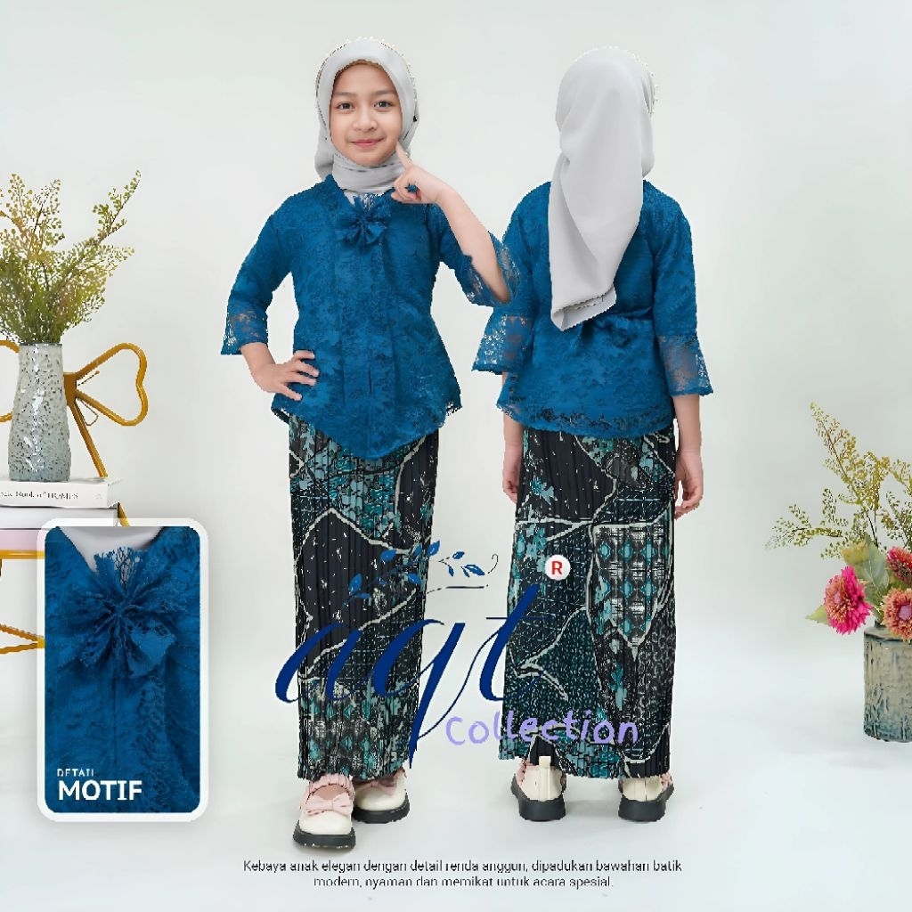 Kebaya anak ENCIM BROKAT Baju anak SD kebaya anak perempuan kartini wisuda 5-12 tahun