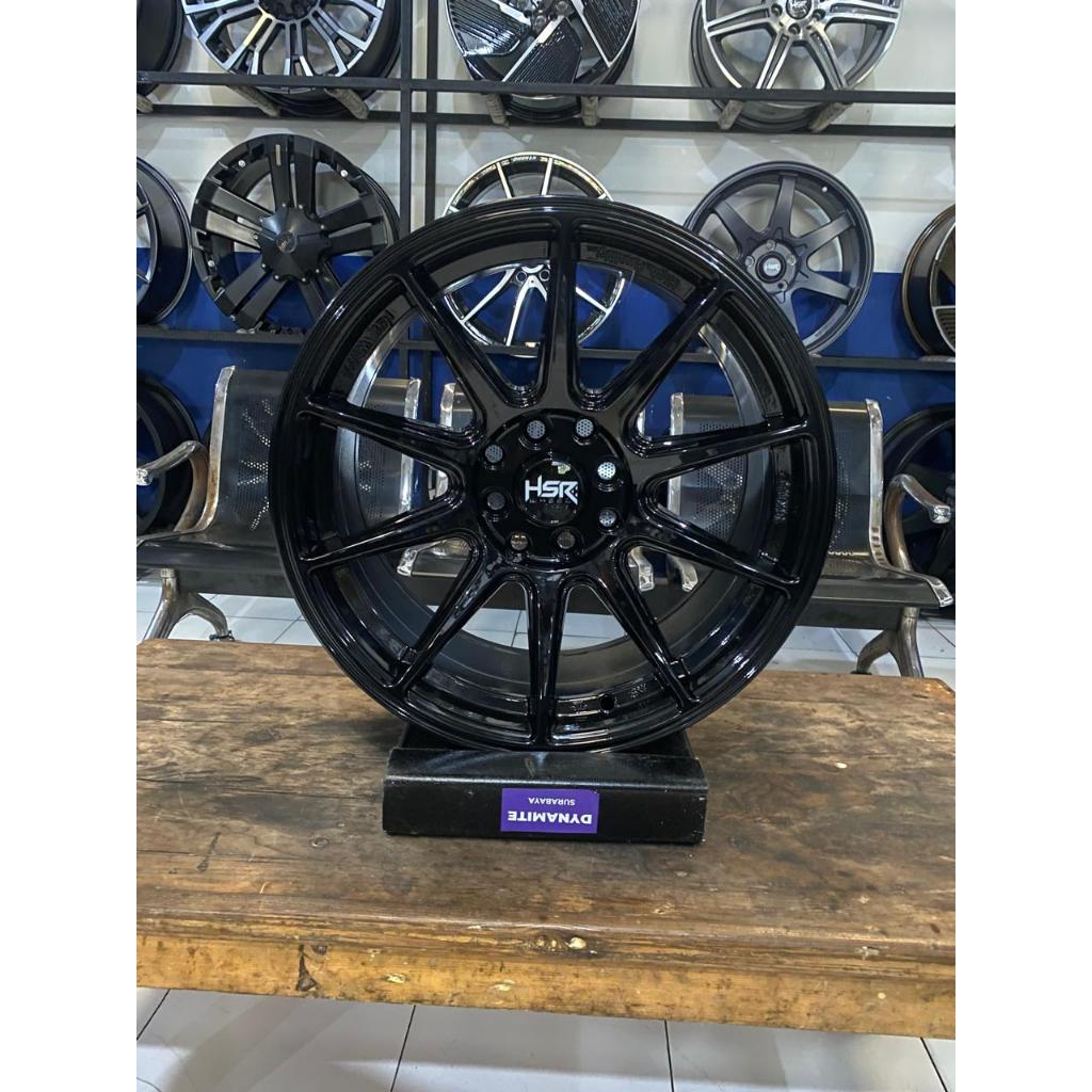 pelek mobil murah ring 16 lebar belang velg hsr type shinjuku r16x7-8 radian black