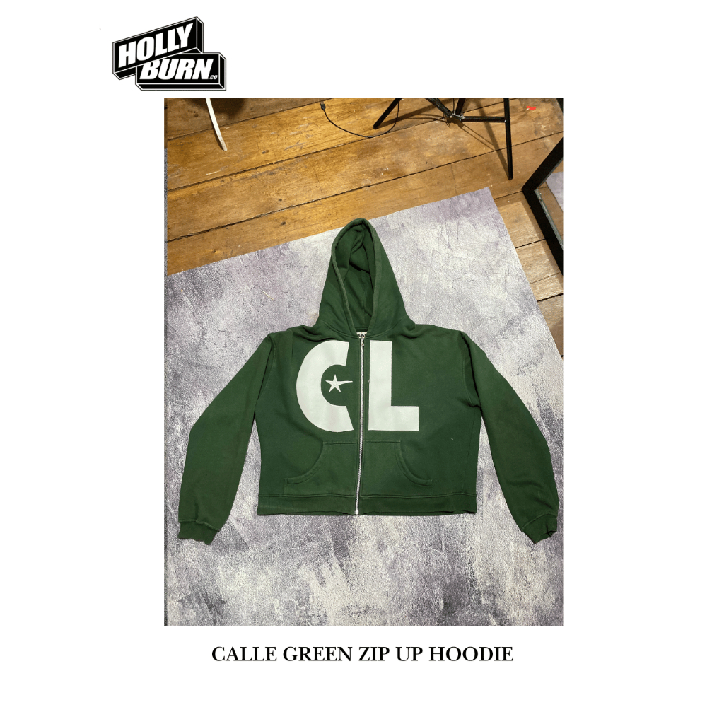 Zip Up Hoodie CALLE Green / Hoodie Resleting Hijau / Jaket Streetwear CL