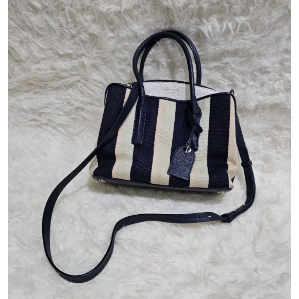 Preloved Kate Spade Margaux Canvas Stripe Medium Satchel