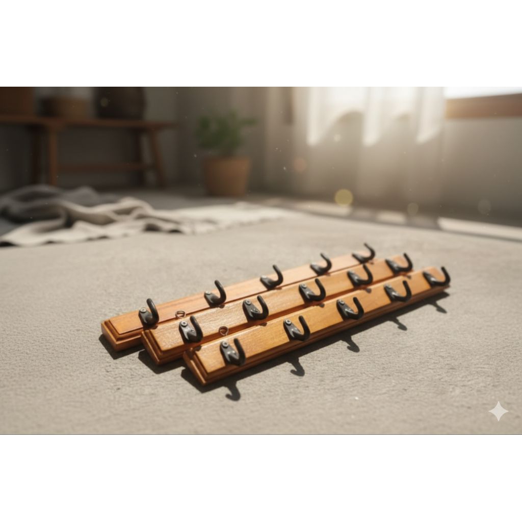 KASTOP GANTUNGAN BAJU AESTHETIC KAYU MAHONI