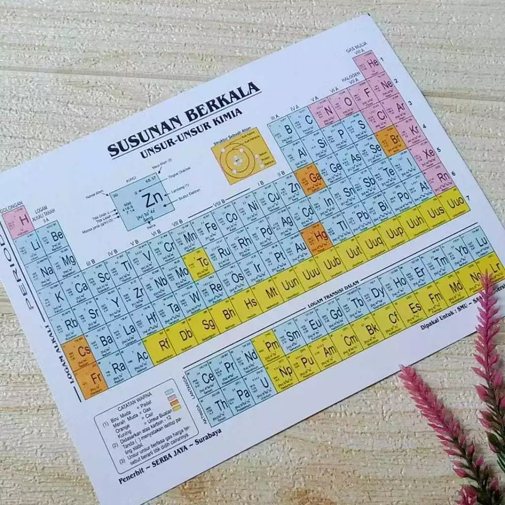 20 pcs Susunan Berkala Unsur Unsur Kimia // Tabel Periodik Ukuran besar dan Kecil (Serba Jaya) murah