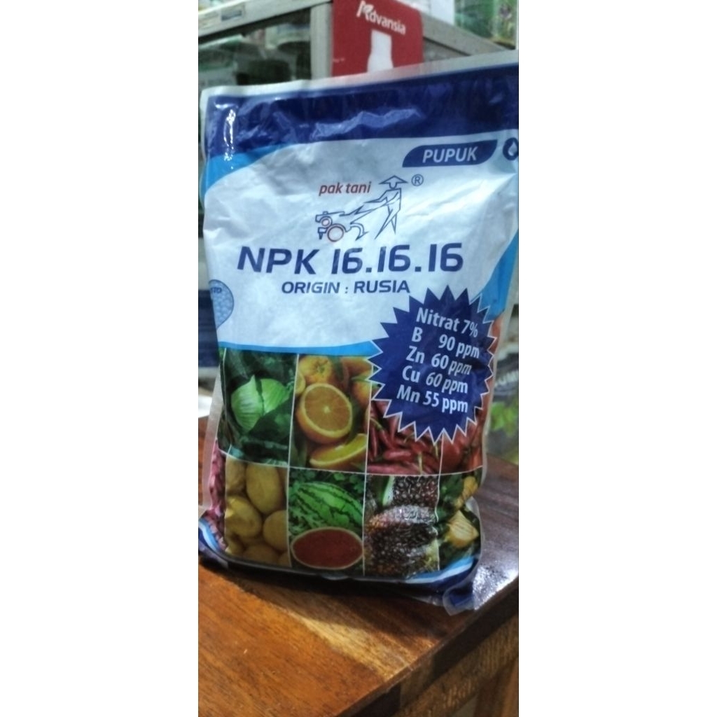 PUPUK NPK RUSIA PAK TANI (DAUN,BUNGA & BUAH)16.16.16 Rusia 1kg/Pupuk NPK 1