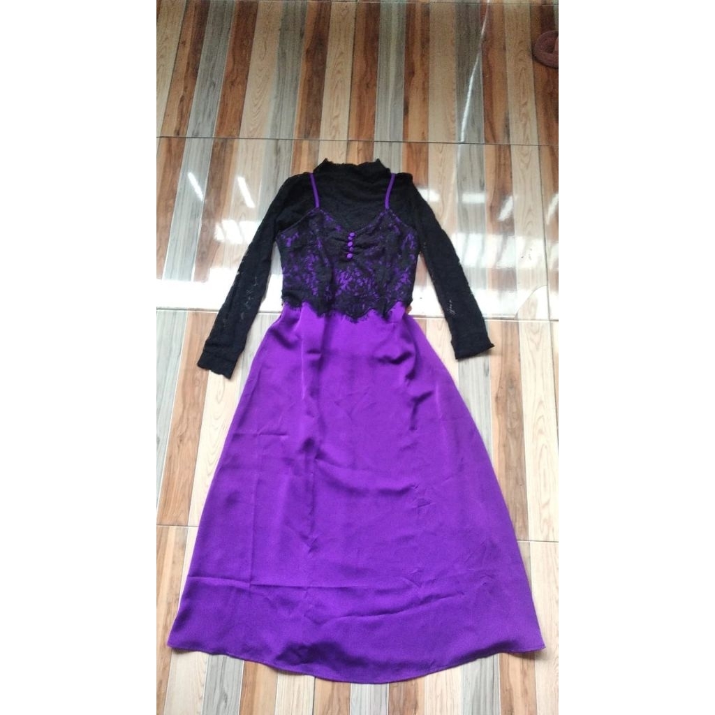 set purple gothic alt dress no minus