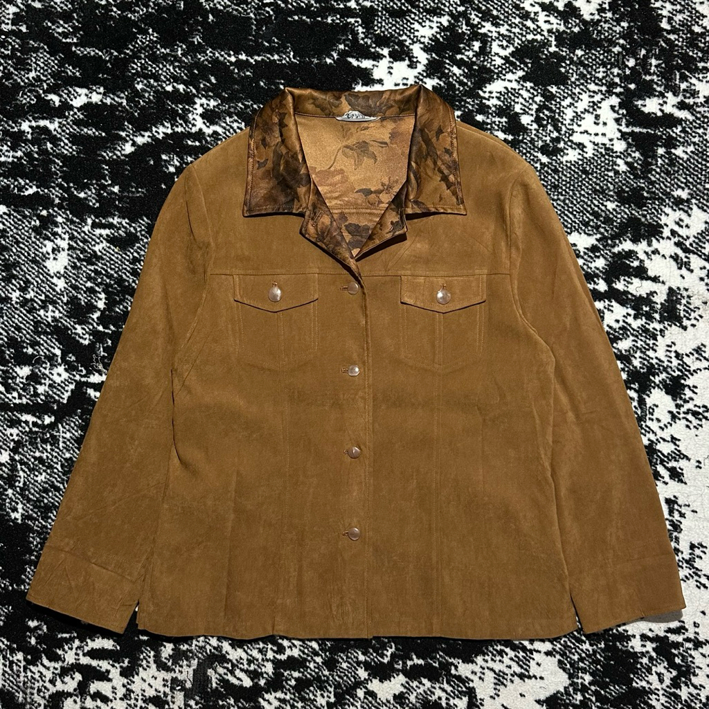 Casual Jacket Suede Women Size Vintage 90's