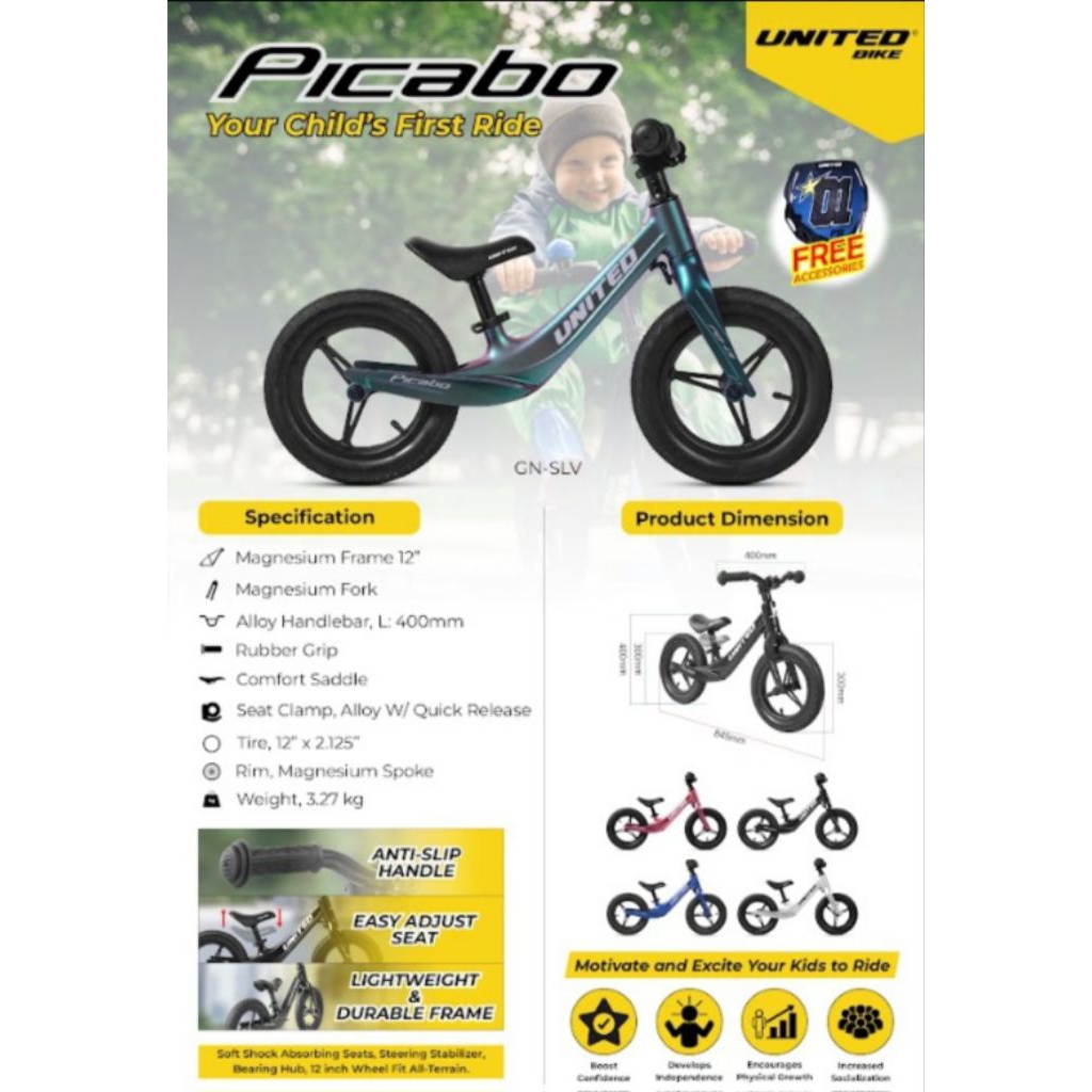Push bike / Balance bike united picabo alloy