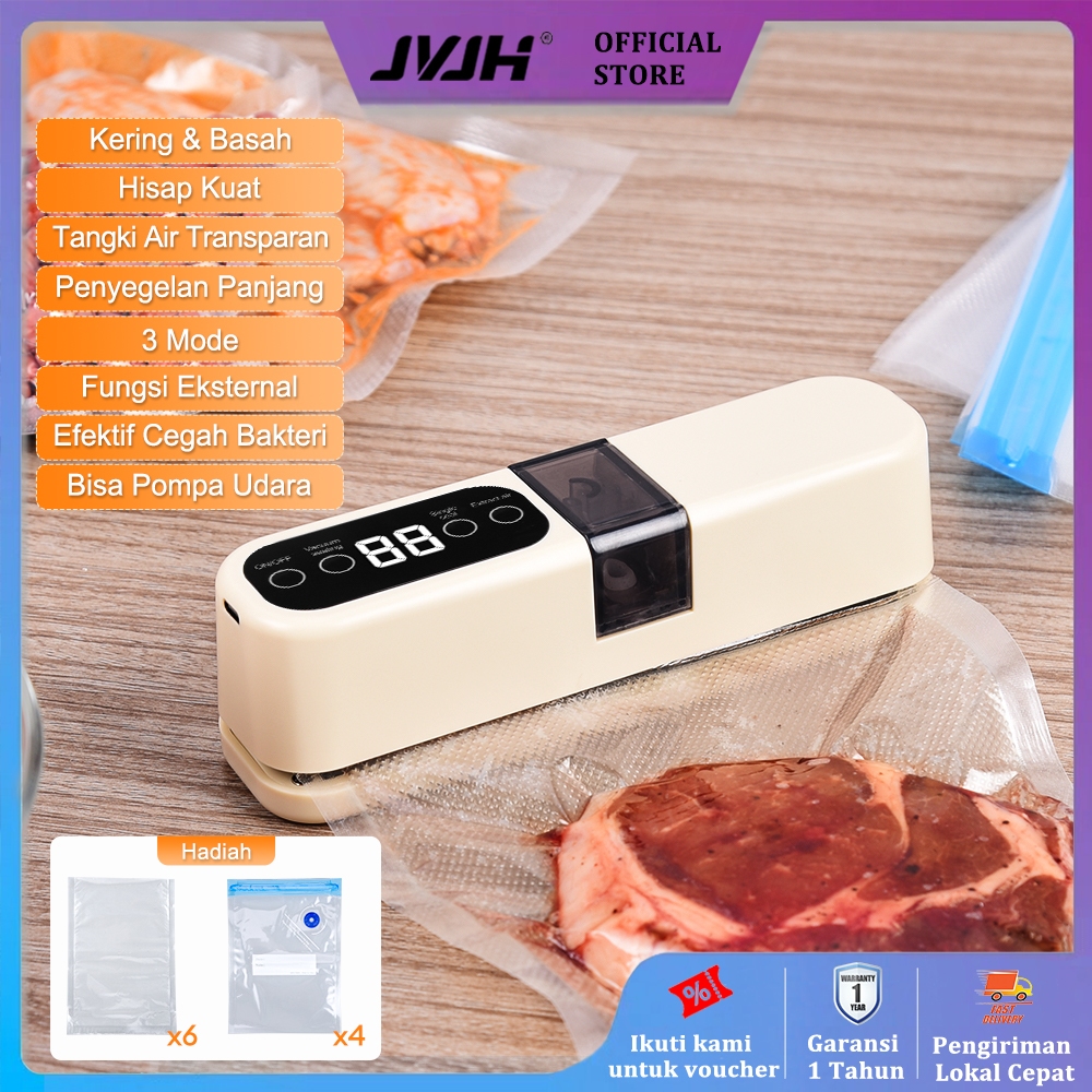 JVJH Mesin Vacuum Sealer Makanan Wireless Alat Vakum Makanan Frozen Multifungsi Portable Mini Sealer