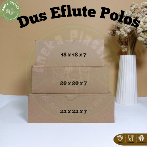 PROMO [E-FLUTE] Box Kardus E-Flute Kraft Coklat Souvenir Corrugated Polos / Dus Kotak Makan / Kardus
