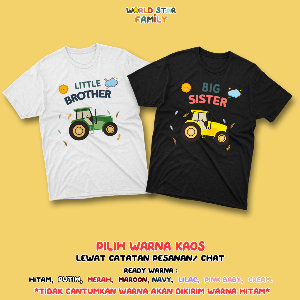 WSF Kaos Couple Kakak Adik Sibling Anak Lucu Serasi Foto Keluarga Bahan Premium Anak Cowok Anak Cewe
