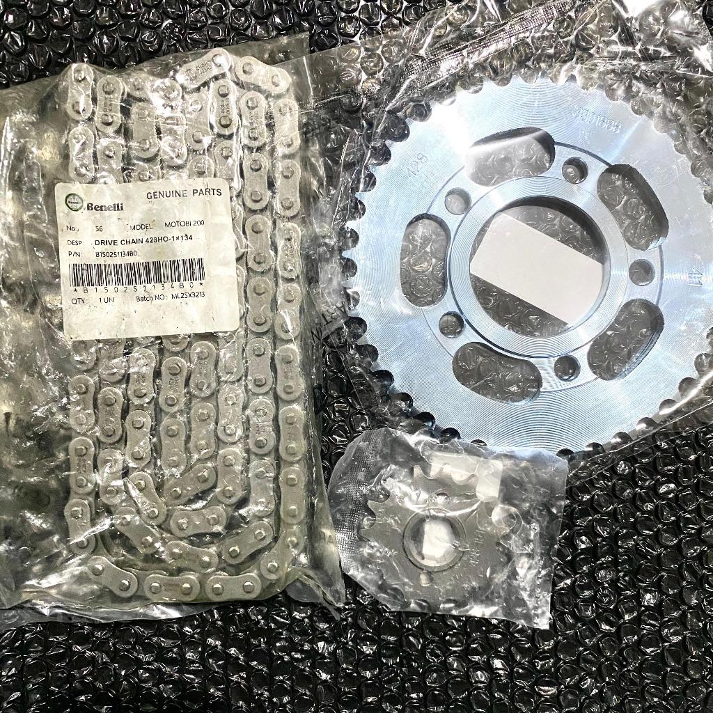 Gear set benelli 200 evo / rantai benelli 200 evo / gear belakang benelli 200 evo