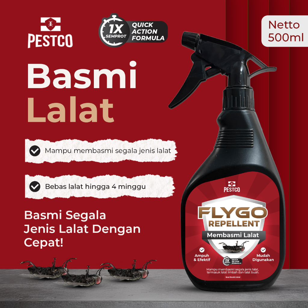 PESTCO Racun Lalat Ampuh 500ml – Obat Lalat & Semprotan Pengusir Lalat Efektif untuk Rumah dan Dapur
