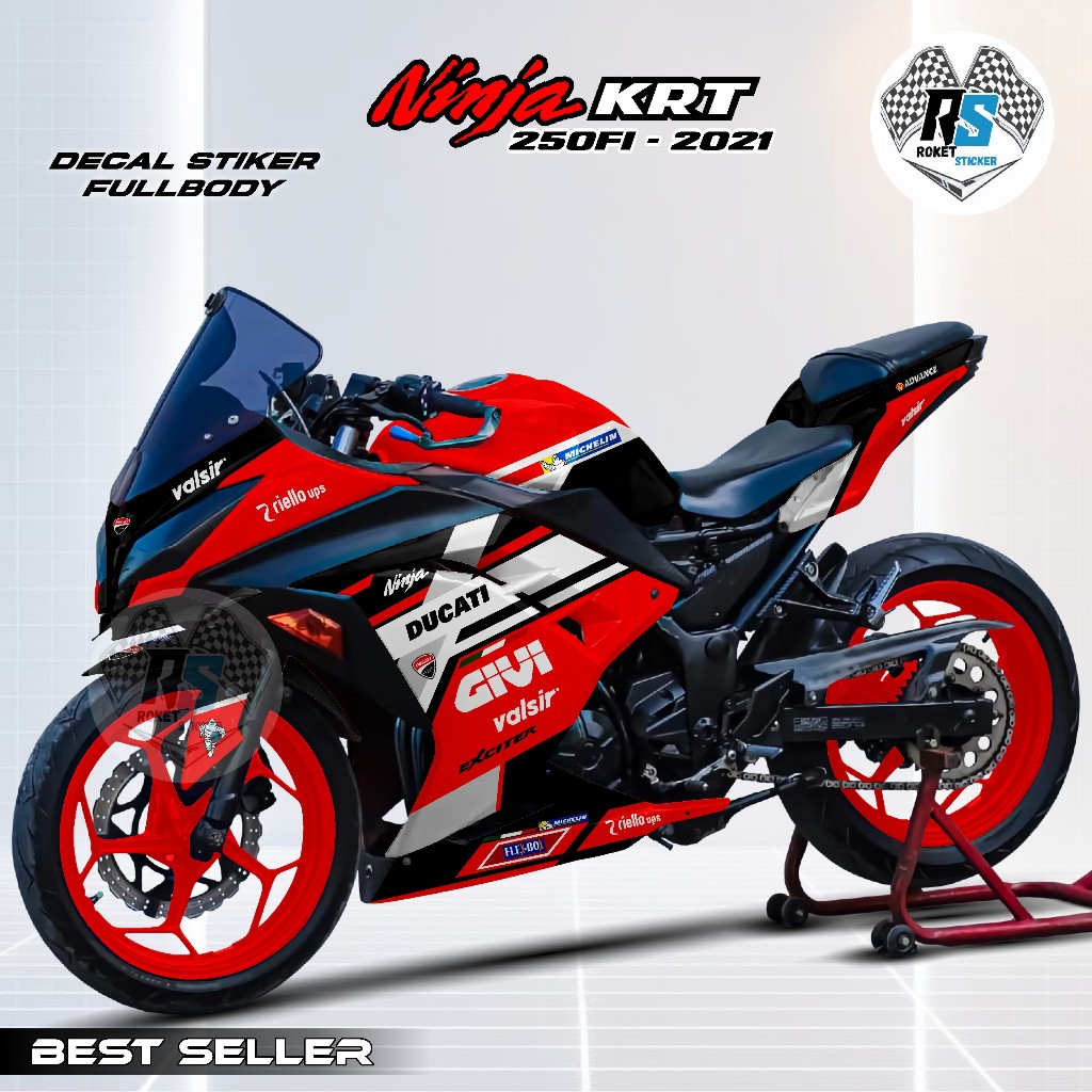 DECAL FULLBODY NINJA KRT 250 FI 2021 - MOTIF RACING DUCATI
